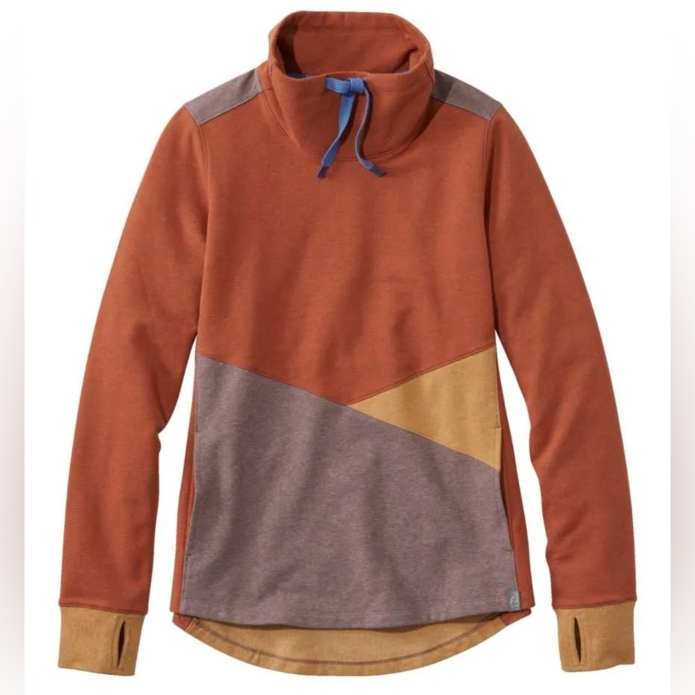 EUC Women's L.L.Bean Cozy Mixed-Knit Pullover, Colorblock